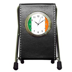 Ireland Flag Irish Flag Pen Holder Desk Clock by FlagGallery