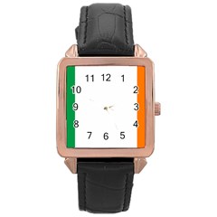 Ireland Flag Irish Flag Rose Gold Leather Watch  by FlagGallery