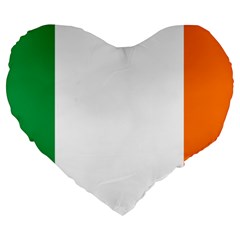 Ireland Flag Irish Flag Large 19  Premium Flano Heart Shape Cushions by FlagGallery