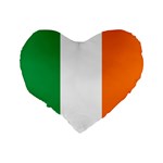 Flag of Ireland Irish Flag Standard 16  Premium Flano Heart Shape Cushions Back