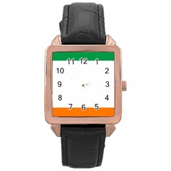 Flag of Ireland Irish Flag Rose Gold Leather Watch 