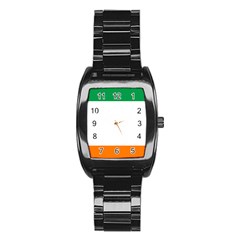 Flag of Ireland Irish Flag Stainless Steel Barrel Watch