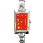 Chinese flag Flag of China Rectangle Italian Charm Watch Front