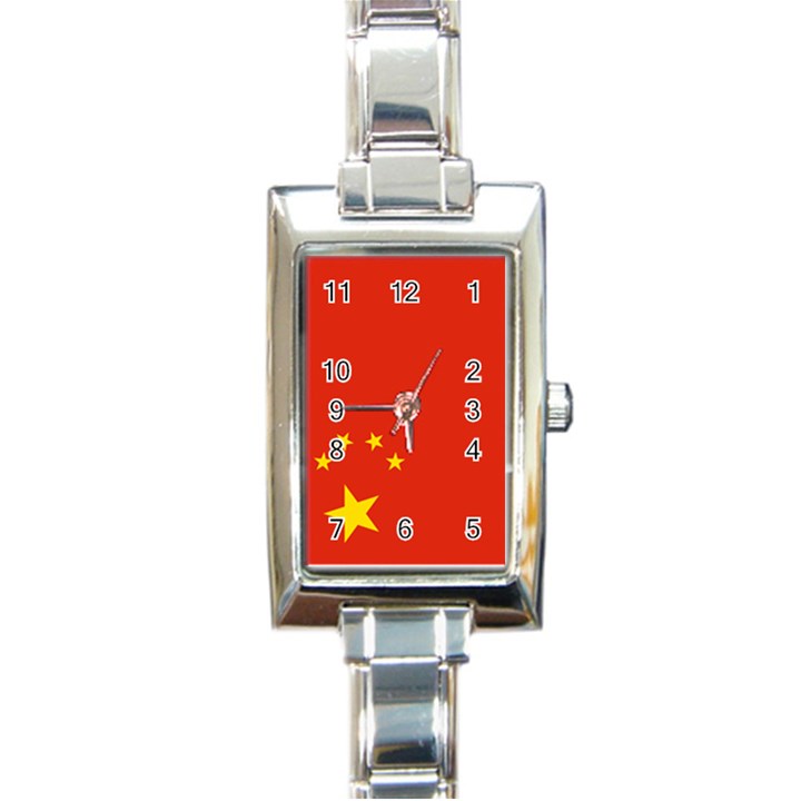 Chinese flag Flag of China Rectangle Italian Charm Watch