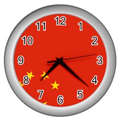 Chinese Flag Flag Of China Wall Clock (silver)