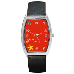 Chinese Flag Flag Of China Barrel Style Metal Watch