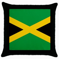 Jamaica Flag Throw Pillow Case (black) by FlagGallery