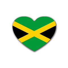 Jamaica Flag Rubber Coaster (heart)  by FlagGallery