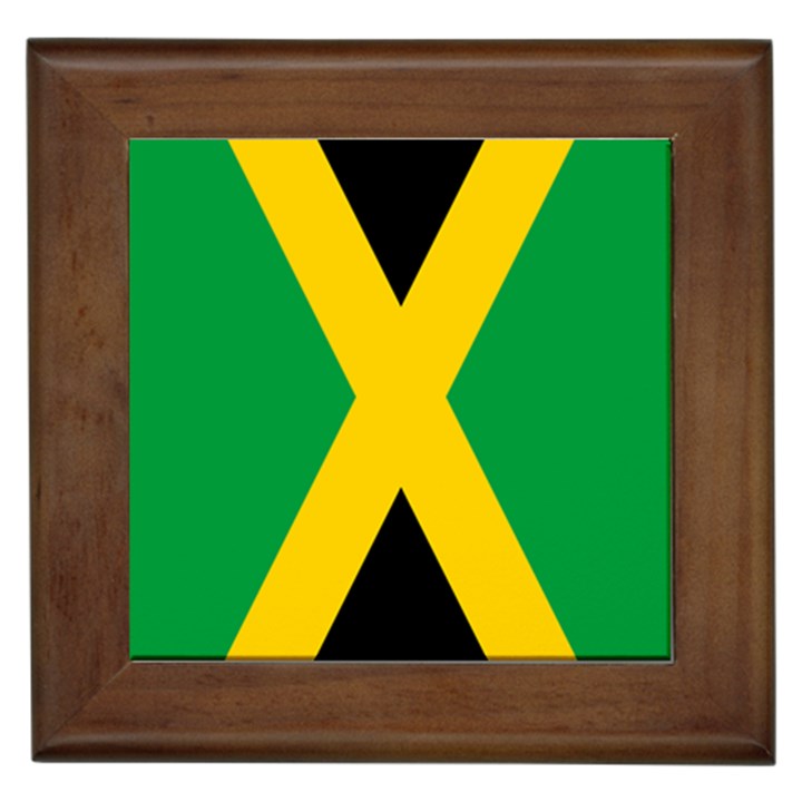 Jamaica Flag Framed Tiles