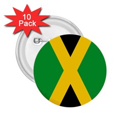 Jamaica Flag 2 25  Buttons (10 Pack)  by FlagGallery