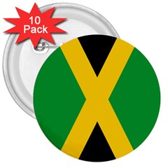 Jamaica Flag 3  Buttons (10 Pack)  by FlagGallery