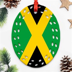 Jamaica Flag Oval Filigree Ornament (two Sides) by FlagGallery