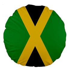 Jamaica Flag Large 18  Premium Round Cushions by FlagGallery