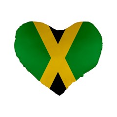 Jamaica Flag Standard 16  Premium Heart Shape Cushions by FlagGallery