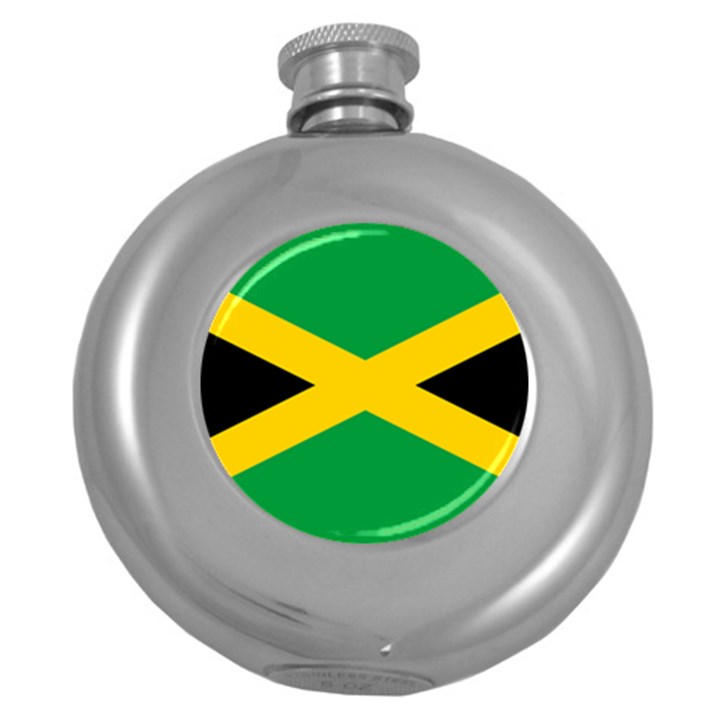 Jamaica Flag Round Hip Flask (5 oz)