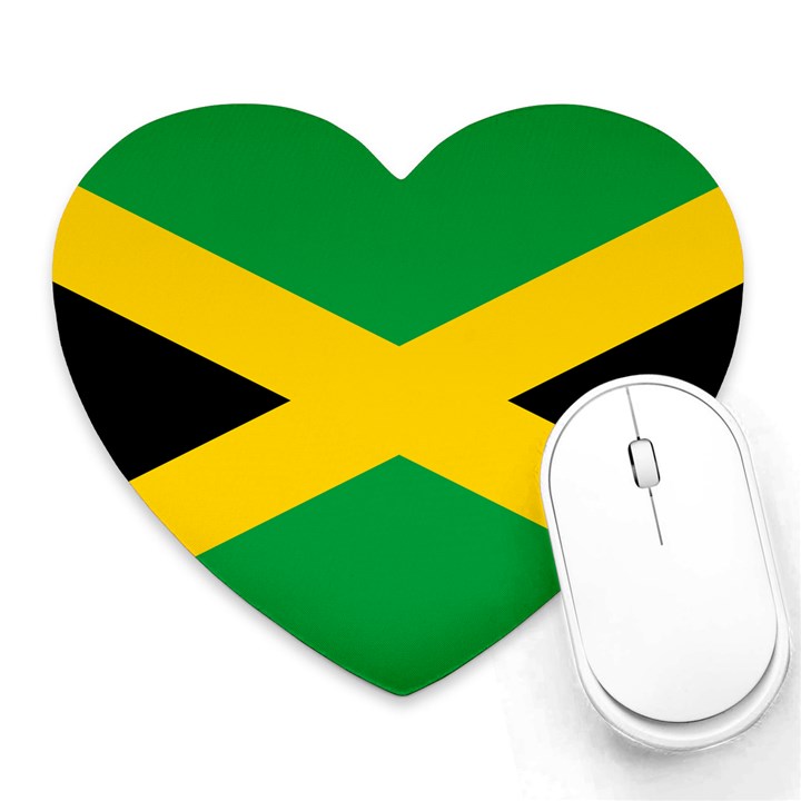 Jamaica Flag Heart Mousepads