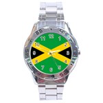 Jamaica Flag Stainless Steel Analogue Watch Front