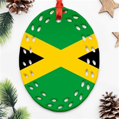 Jamaica Flag Oval Filigree Ornament (two Sides) by FlagGallery