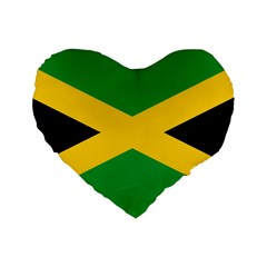 Jamaica Flag Standard 16  Premium Heart Shape Cushions by FlagGallery