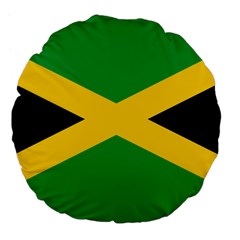 Jamaica Flag Large 18  Premium Flano Round Cushions by FlagGallery