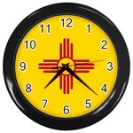 New Mexico Flag Wall Clock (Black) Front