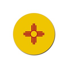 New Mexico Flag Rubber Coaster (round)  by FlagGallery