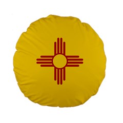 New Mexico Flag Standard 15  Premium Flano Round Cushions by FlagGallery