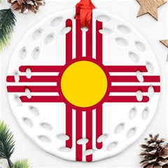 New Mexico Flag Round Filigree Ornament (two Sides) by FlagGallery