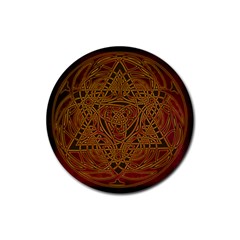 Celtic Spiritual Pattern Art Rubber Round Coaster (4 pack) 