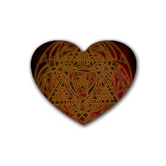 Celtic Spiritual Pattern Art Rubber Coaster (Heart) 