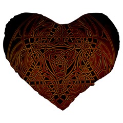 Celtic Spiritual Pattern Art Large 19  Premium Heart Shape Cushions