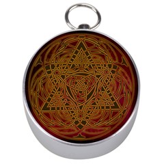 Celtic Spiritual Pattern Art Silver Compasses