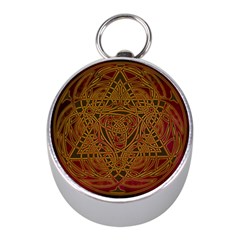 Celtic Spiritual Pattern Art Mini Silver Compasses