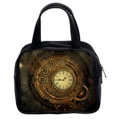 Noble Steampunk Clockwork Classic Handbag (two Sides) by FantasyWorld7