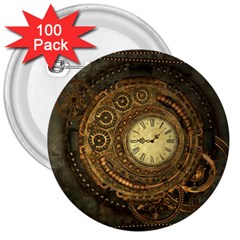 Noble Steampunk Clockwork 3  Buttons (100 Pack)  by FantasyWorld7