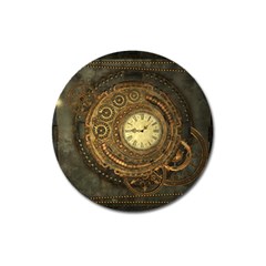 Noble Steampunk Clockwork Magnet 3  (round) by FantasyWorld7