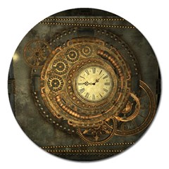 Noble Steampunk Clockwork Magnet 5  (round) by FantasyWorld7