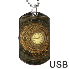 Noble Steampunk Clockwork Dog Tag Usb Flash (two Sides) by FantasyWorld7