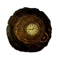 Noble Steampunk Clockwork Standard 15  Premium Round Cushions by FantasyWorld7