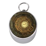 Noble Steampunk Clockwork Mini Silver Compasses Front