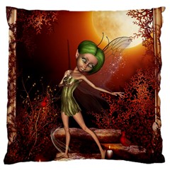 Little Fairy Dancing In The Night Large Cushion Case (one Side) by FantasyWorld7