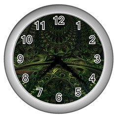 Background Alien Render 3d Fantasy Wall Clock (silver) by Pakrebo