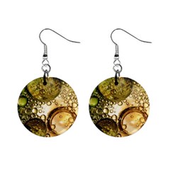 Bubbles Fantasy Green Design Mini Button Earrings by Pakrebo