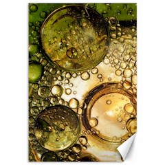 Bubbles Fantasy Green Design Canvas 12  X 18  by Pakrebo