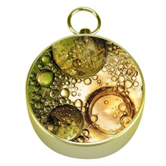 Bubbles Fantasy Green Design Gold Compasses by Pakrebo