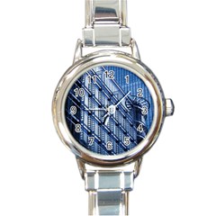 Abstract Architecture Azure Round Italian Charm Watch by Pakrebo