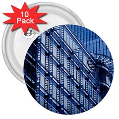 Abstract Architecture Azure 3  Buttons (10 Pack)  by Pakrebo