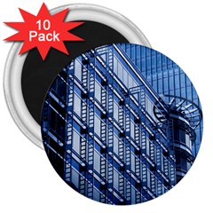 Abstract Architecture Azure 3  Magnets (10 Pack)  by Pakrebo