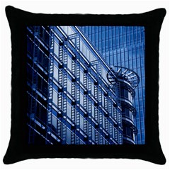 Abstract Architecture Azure Throw Pillow Case (black) by Pakrebo