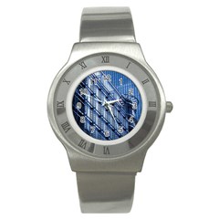 Abstract Architecture Azure Stainless Steel Watch by Pakrebo